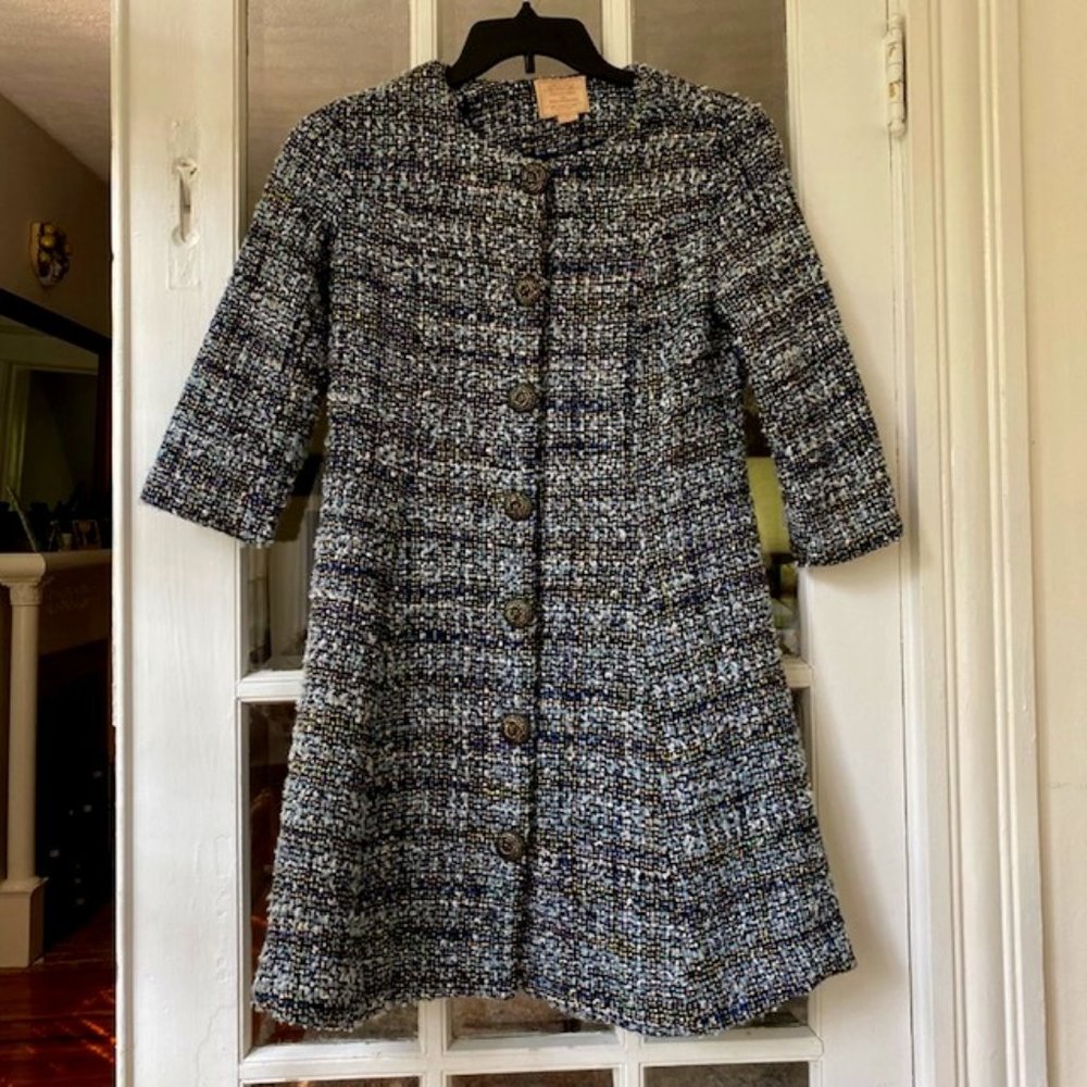 Champagne and Strawberries Boucle A-Line Coat